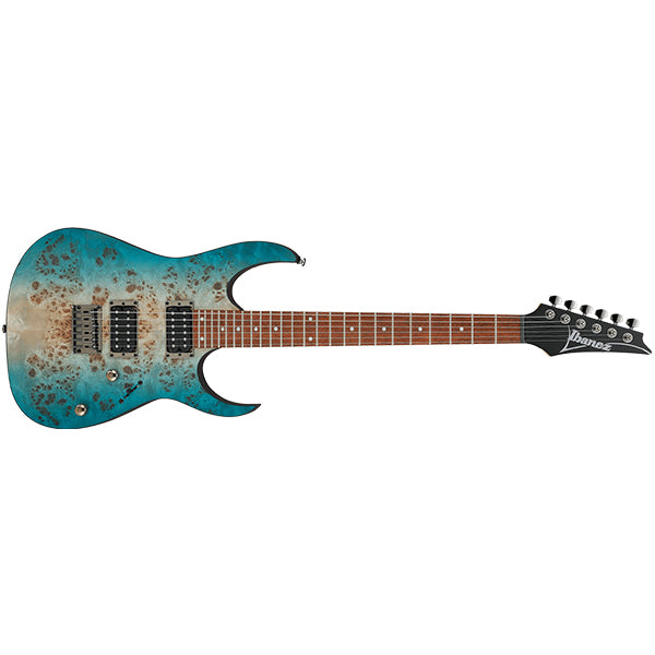 Ibanez RG421PB Meranti Body Poplar Burl Top Electric Guitar - Caribbean Shoreline Flat (RG 421PB)