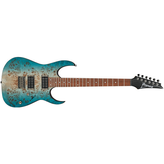 Ibanez RG421PB Meranti Body Poplar Burl Top Electric Guitar - Caribbean Shoreline Flat (RG 421PB)
