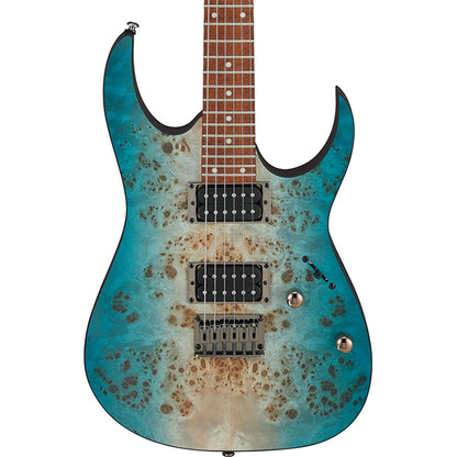 Ibanez RG421PB Meranti Body Poplar Burl Top Electric Guitar - Caribbean Shoreline Flat (RG 421PB)