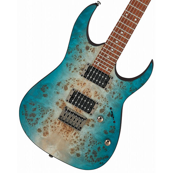 Ibanez RG421PB Meranti Body Poplar Burl Top Electric Guitar - Caribbean Shoreline Flat (RG 421PB)