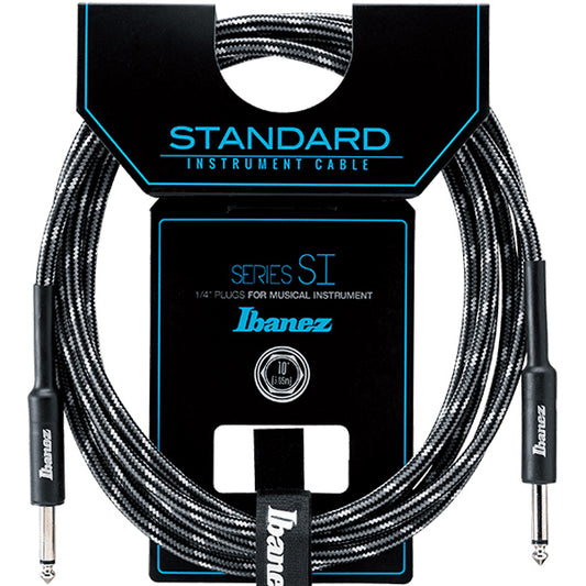 Ibanez SI10 Woven 3 Meter Guitar Instrument Cable With 2 Straight Plugs (SI 10)
