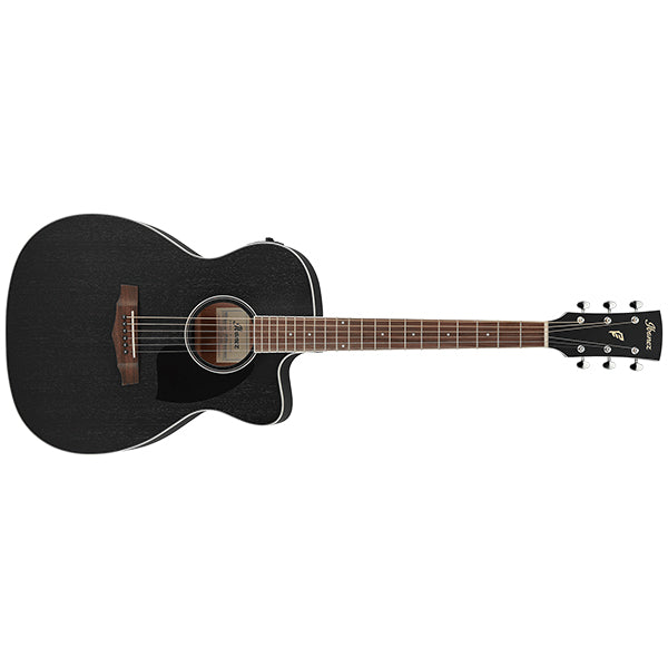 Ibanez PC14MHCE Cutaway Grand Concert Body Okoume Top Acoustic Electric Guitar Weathered Black Open Pore (PC14 PC14MHCE-WK)