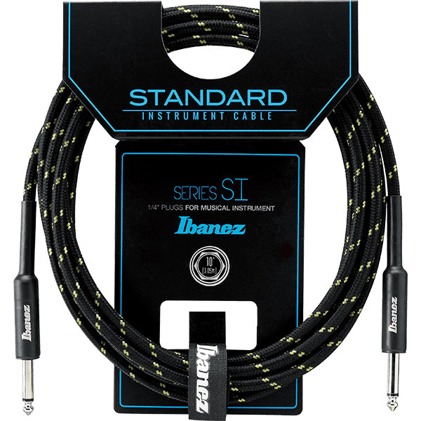 Ibanez SI10 Woven 3 Meter Guitar Instrument Cable With 2 Straight Plugs (SI 10)