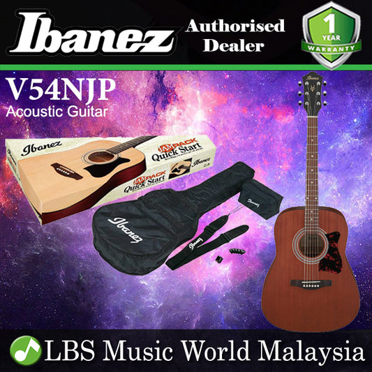 Ibanez V54NJP Jampack Dreadnought Acoustic Guitar Open Pore Sapele (V54NJP-OPN)