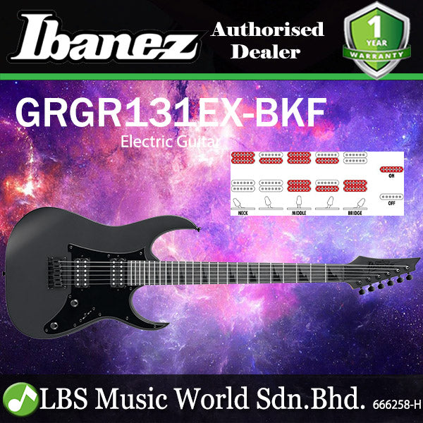 Ibanez GRGR131EX 6 String Poplar Body Electric Guitar Black Flat (GRGR131EX-BKF)
