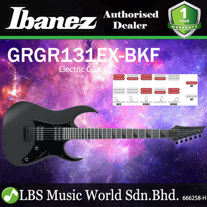 Ibanez GRGR131EX 6 String Poplar Body Electric Guitar Black Flat (GRGR131EX-BKF)