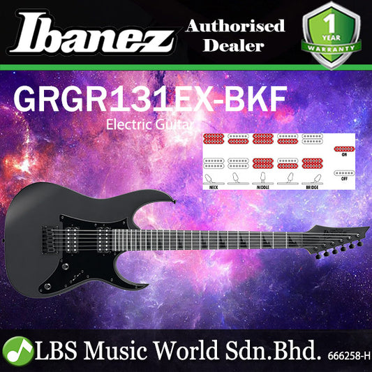 Ibanez GRGR131EX 6 String Poplar Body Electric Guitar Black Flat (GRGR131EX-BKF)