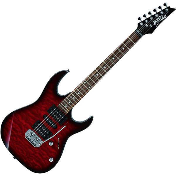 Ibanez GRX70QAL Poplar Body Quilted Maple Art Grain Top HSH Electric Guitar Transparent Red Burst (GRX70QAL-TRB)