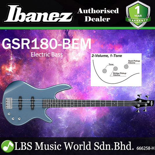 Ibanez GSR180 4 String Poplar body Electric Bass Baltic Blue Metallic (GSR180-BEM)