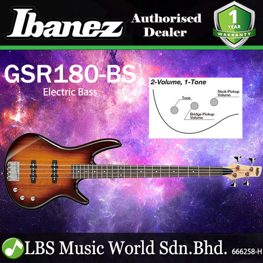 Ibanez GSR180 4 String Poplar body Electric Bass Brown Sunburst (GSR180-BS)