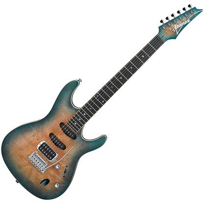 Ibanez SA460MBW 6 String Okoume Body Maple Burl Top SSH Electric Guitar Sunset Blue Burst (SA460 MBW SA460MBW-SUB)
