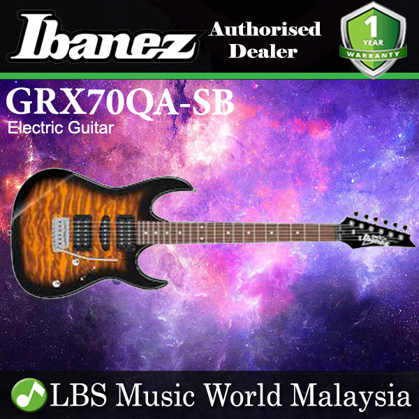 Ibanez GRX70QA-SB Solid Body Poplar Body Humbucker Pickup Electric Guitar Sunburst (GRX70QA)