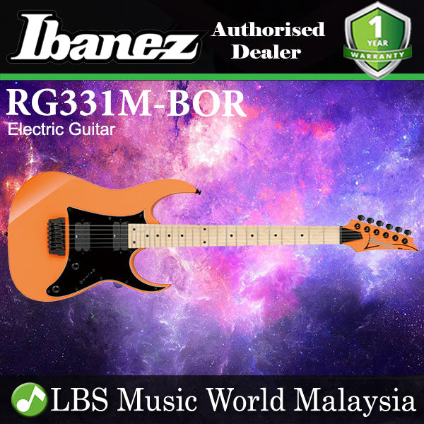 Ibanez RG331M-BOR Solid Body Basswood Humbucker Pickup Electric Guitar Bright Orange (RG331M)