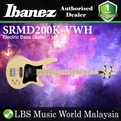 [Discontinued] Ibanez SRMD200K-VWH Standard Poplar Body 4 String Electric Bass Guitar Vintage White (SRMD200K VWH)