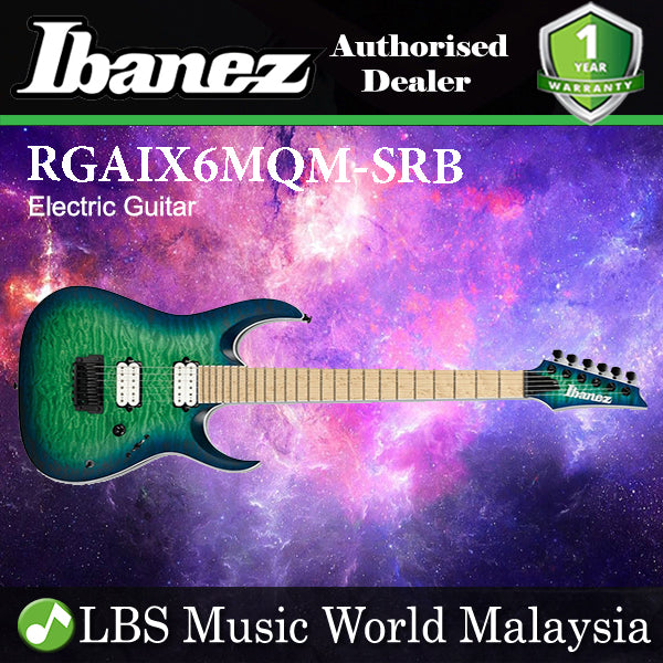 [Discontinued] Ibanez RGAIX6MQM-SRB Iron Label Solid Body Electric Guitar Surreal Blue Burst (RGAIX6MQM SRB)