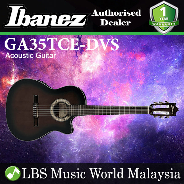 Ibanez GA35TCE-DVS Thinline Cutaway Body Classical Guitar With Equalizer Dark Violin Sunburst High Gloss (GA35TCE DVS)