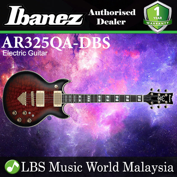 Ibanez AR325QA-DBS Standard Solid Okoume and Ash Top Body Electric Guitar Dark Brown Sunburst  (AR325QA DBS)