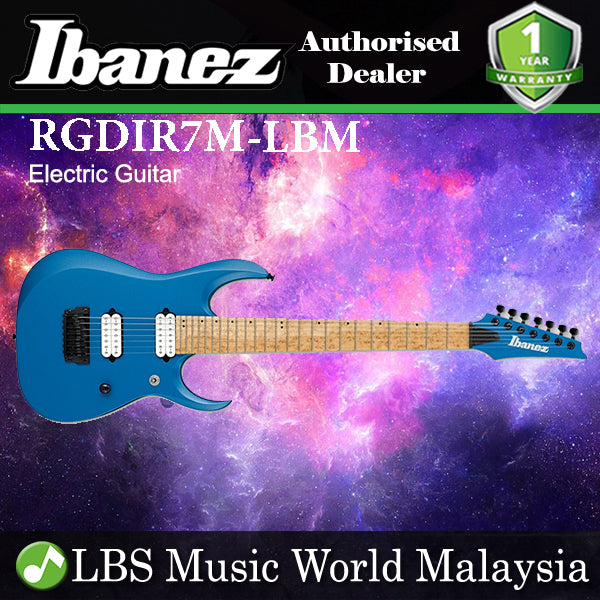 [Discontinued] Ibanez RGDIR7M-LBM 7 String Electric Guitar Cutaway Nyatoh Body Laser Blue Matte (RGDIR7M LBM)