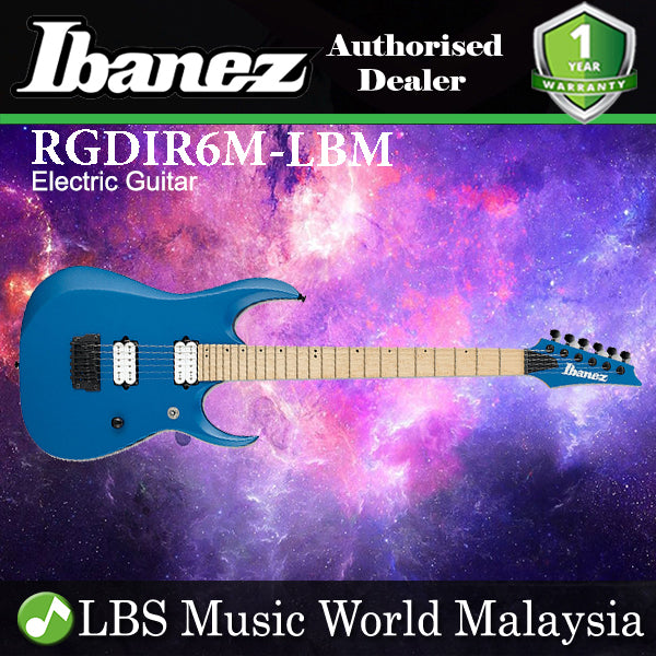 [Discontinued] Ibanez RGDIR6M-LBM Mahogany Body Electric Guitar Laser Blue Matte (RGDIR6M LBM)