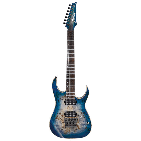 [Discontinued] Ibanez RG1027PBF-CBB Premium 7 String American Basswood Body Electric Guitar Cerulean Blue Burst (RG1027PBF CBB)