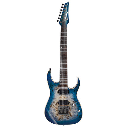 [Discontinued] Ibanez RG1027PBF-CBB Premium 7 String American Basswood Body Electric Guitar Cerulean Blue Burst (RG1027PBF CBB)