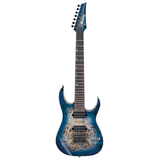 [Discontinued] Ibanez RG1027PBF-CBB Premium 7 String American Basswood Body Electric Guitar Cerulean Blue Burst (RG1027PBF CBB)