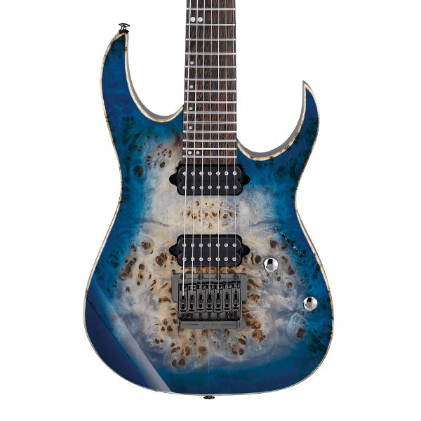 [Discontinued] Ibanez RG1027PBF-CBB Premium 7 String American Basswood Body Electric Guitar Cerulean Blue Burst (RG1027PBF CBB)
