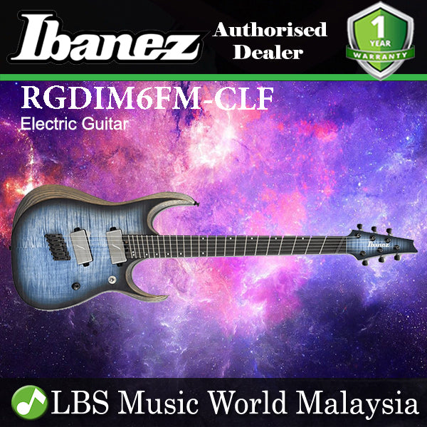 [Discontinued] Ibanez RGDIM6FM-CLF Nyatoh Body Electric Guitar Cerulean Blue Burst Flat (RGDIM6FM CLF)