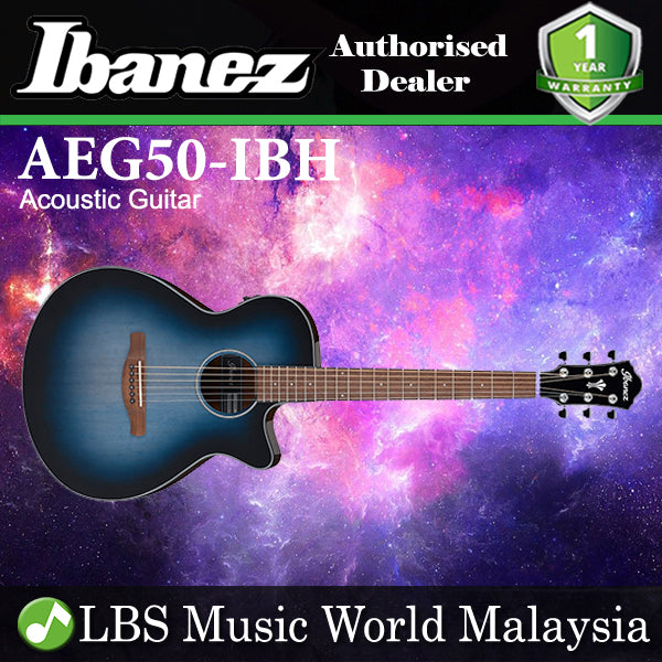 Ibanez AEG50-IBH Acoustic Guitar Indigo Blue Burst High Gloss (AEG50 IBH  AEG50IBH)