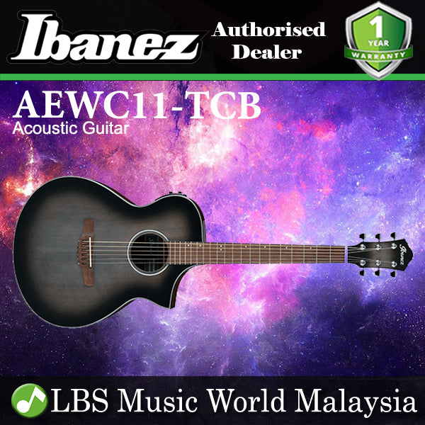 Ibanez AEWC11-TCB Acoustic Electric Guitar Transparent Charcoal Burst (AEWC11TCB AEWC11 TCB)