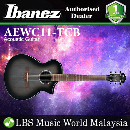 Ibanez AEWC11-TCB Acoustic Electric Guitar Transparent Charcoal Burst (AEWC11TCB AEWC11 TCB)