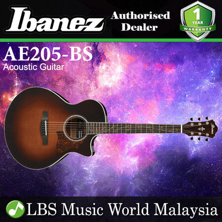 [Discontinued] Ibanez AE205-BS AE Body Solid Top Acoustic Guitar Brown Sunburst High Gloss (AE205)