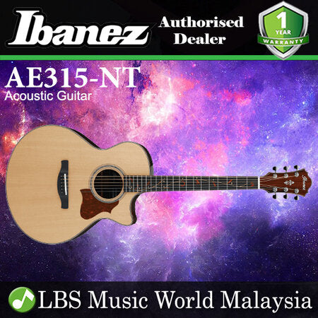 Ibanez AE315-NT AE Body Solid Sitka Spruce Top Acoustic Electric Guitar Natural High Gloss (AE315)
