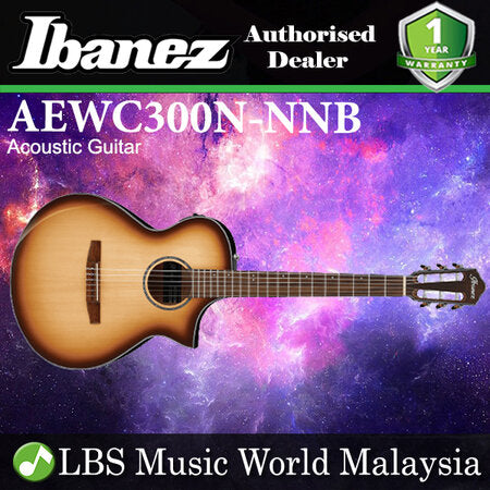 [Discontinued] Ibanez AEWC300N-NNB AEWC Body Solid Top Acoustic Guitar Natural Browned Burst High Gloss (AEWC300N)