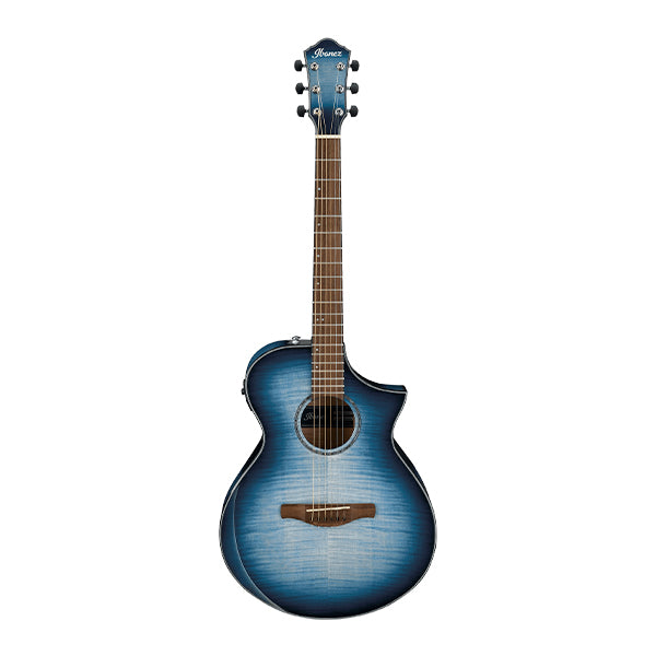 Ibanez AEWC400-IBB AEWC Body Solid Top Acoustic Electric Guitar Indigo Blue Burst High Gloss (AEWC400)
