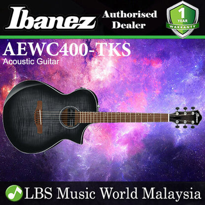 Ibanez AEWC400-TKS AEWC Body Solid Top Acoustic Electric&nbsp; Guitar Transparent Black Sunburst High Gloss (AEWC400)