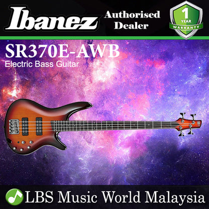 Ibanez SR370E-AWB Standard Maple Body 4 String Electric Bass Guitar Aged Whiskey Burst (SR370E AWB)