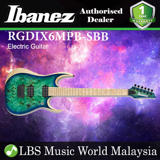 [Discontinued] Ibanez RGDIX7MP-SBB  Poplar Burl Top Body Surreal Blue Burst (RGDIXMP SBB)