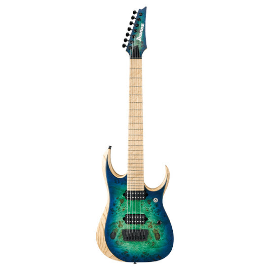 [Discontinued] Ibanez RGDIX7MP-SBB  Poplar Burl Top Body Surreal Blue Burst (RGDIXMP SBB)
