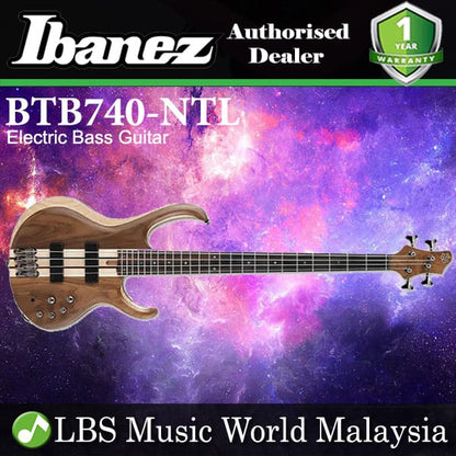 Ibanez BTB740-NTL 4 String Standard Walnut Top Electric Bass Guitar Natural Low Gloss (BTB740)