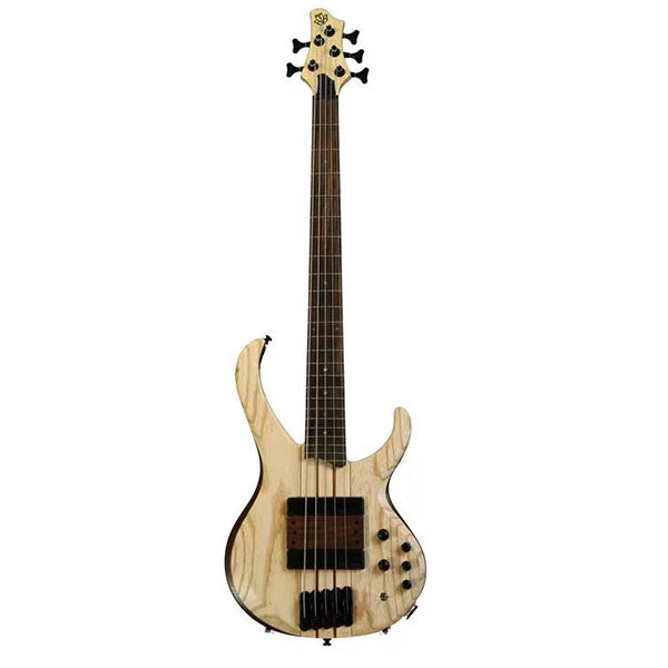 Ibanez BTB33-NTF 5 String Ash Top Mahogany Wing Body Standard Workshop Electric Bass Guitar Natural Flat (BTB33)