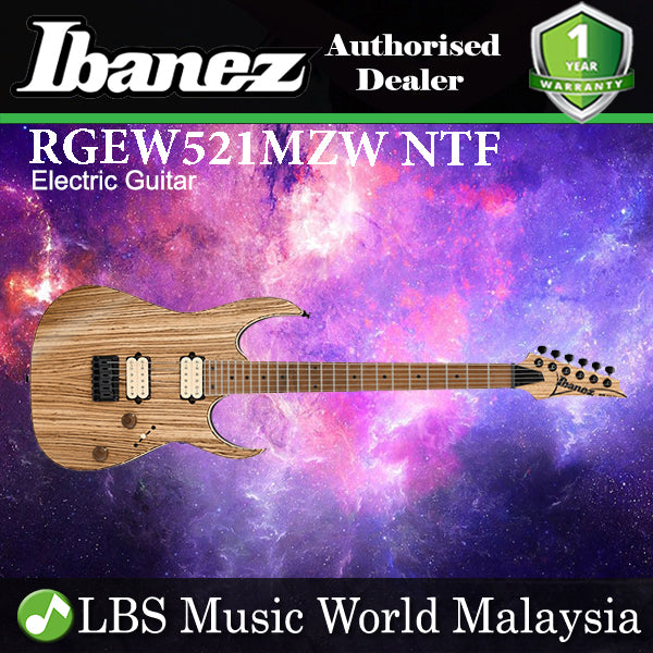 [Discontinued] Ibanez RGEW521MZW-NTF Nyatoh Body With Zebrawood Top Natural Flat (RGEW521MZW NTF)