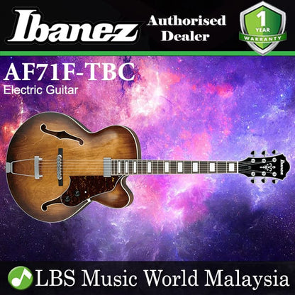 [Discontinued] Ibanez AF71F-TBC Semi Hollow Body Maple Top Electric Guitar Tobacco Brown Sunburst (AF71F)