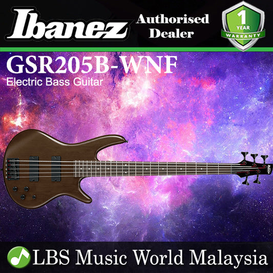 Ibanez GSR205B-WNF Standard 5 String Mahogany Electric Bass Guitar Walnut Flat (GSR205B)