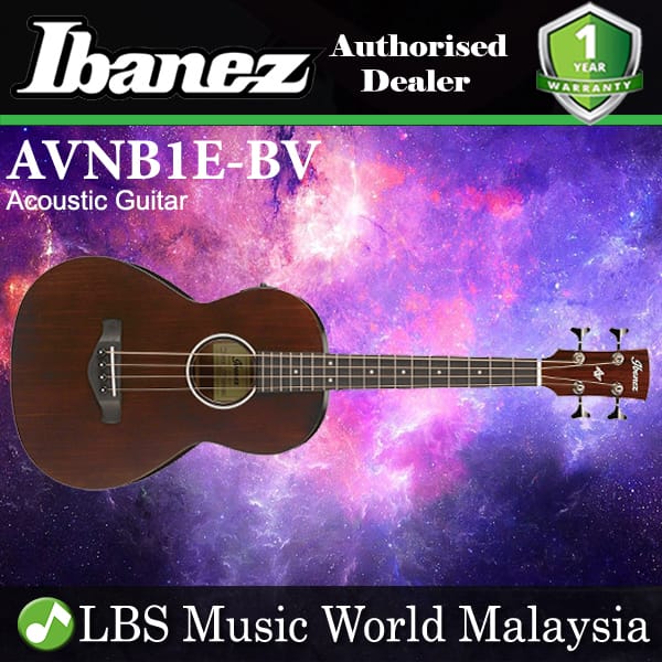 Ibanez AVNB1E-BV Parlor Solid Top Acoustic Bass Guitar Brown Violin Semi Gloss (AVNB1FE)