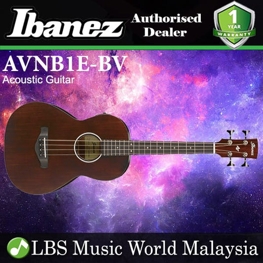 Ibanez AVNB1E-BV Parlor Solid Top Acoustic Bass Guitar Brown Violin Semi Gloss (AVNB1FE)