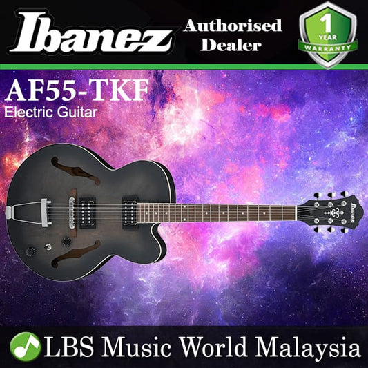 Ibanez AF55-TKF Semi Hollow Body Sapele Top Transparent Black Flat Electric Guitar (AF55)