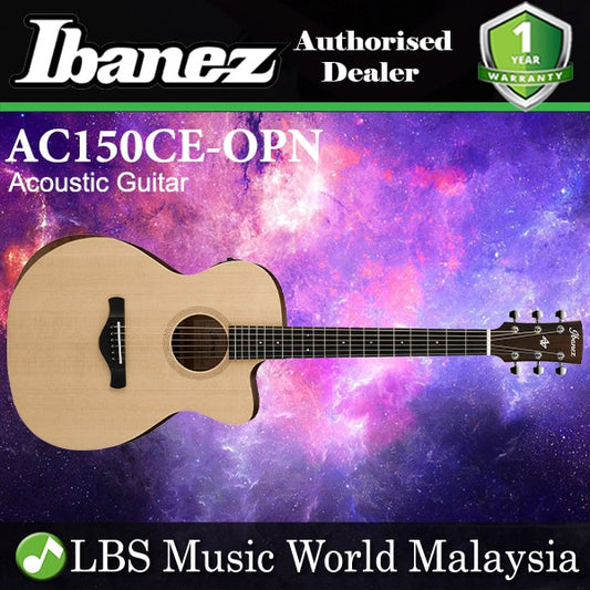 Ibanez AC150CE-OPN Artwood Cutaway Grand Solid Top Open Pore Acoustic Electric Guitar Natural (AC150CE)