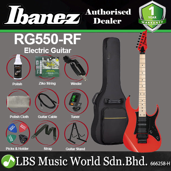 [Discontinue] Ibanez RG550 Genesis Collection Basswood Body Electric Guitar - Road Flare Red (RG 550)