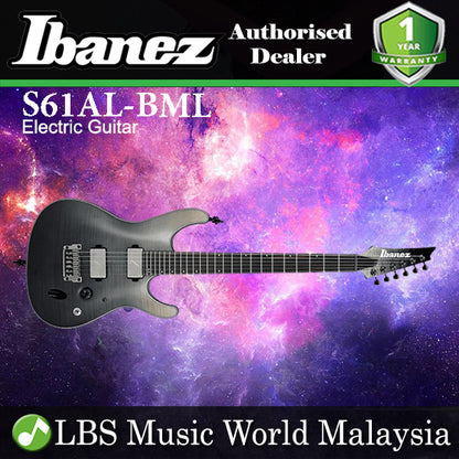 [Discontinued] Ibanez S61AL-BML Axion Label Nyatoh Body Black Electric Guitar Black Mirage Gradation Low Gloss (S61AL BML)